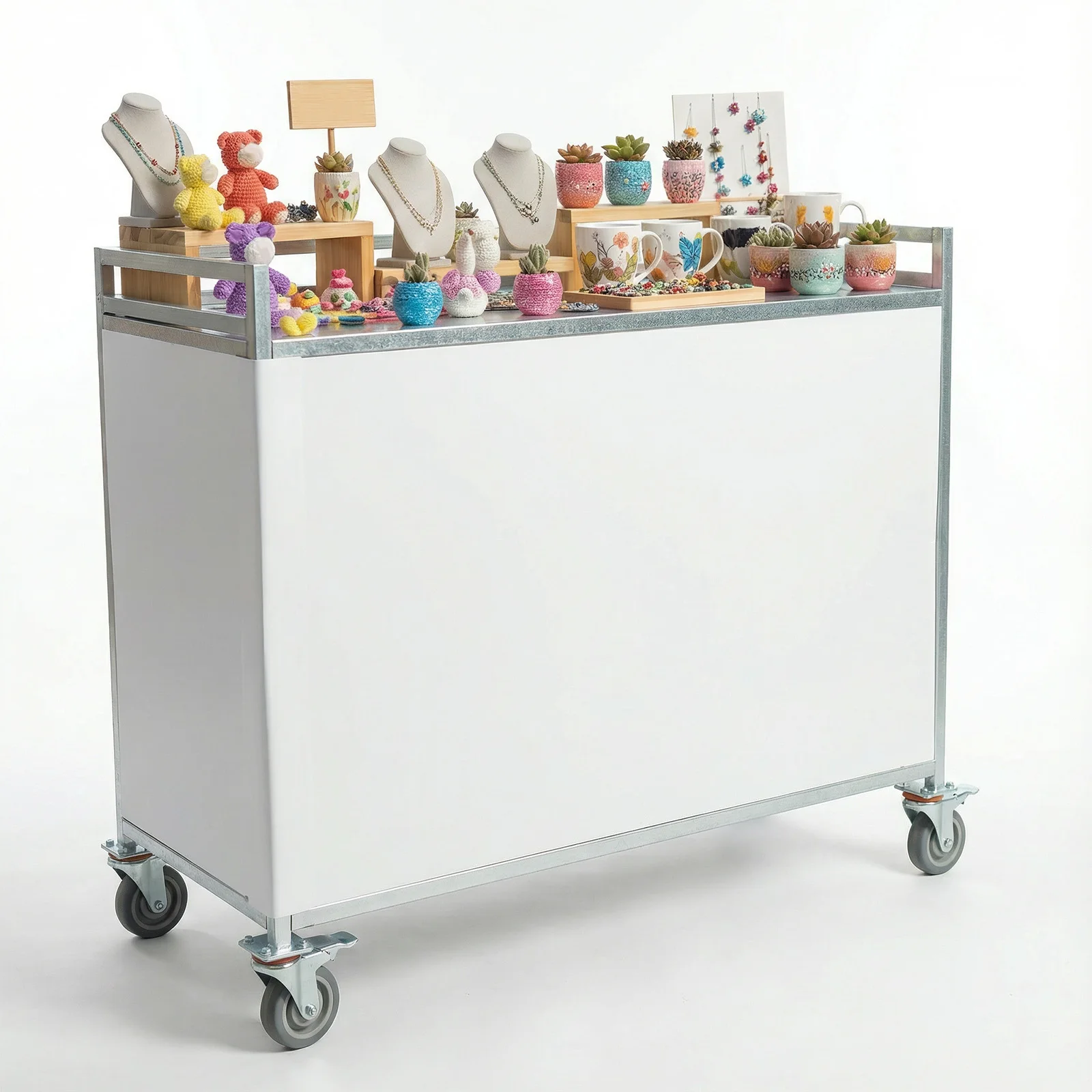 

2-Shelf Utility/Service Cart Utility Commercial Cart with Wheels 660lbs Capacity with Handle for Restaurant Kitchen