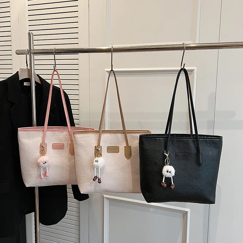 

2025 Minimalist Oversized Tote Bag Simplicity Fashion Cartoon Shoulder Bag Women Large Capacity Handbag Work Commute Purse