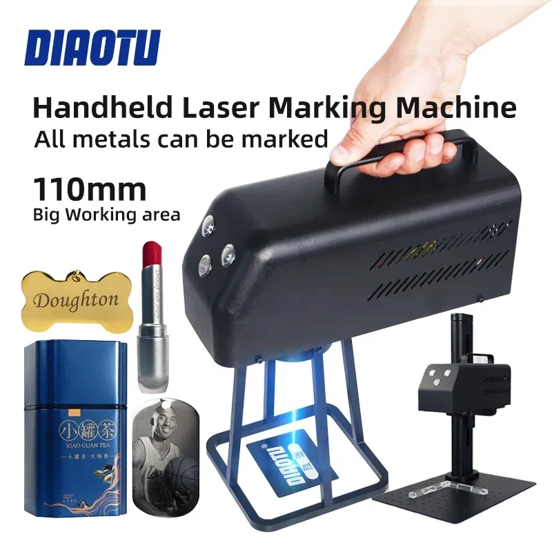 Diaotu 10W Handheld Fiber Laser-markering Machine Laser Marker Kleine Lasergraveermachines Voor Home Business