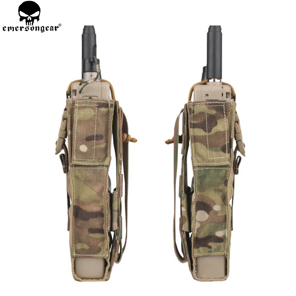 EMERSONGEAR Tactical PRC 148/152 Radio Pouch Hunting Paintball Airsoft Combat Gear Molle Radio Holder Multi-camo  Black EM8350