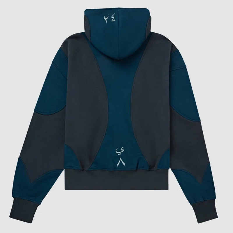 2025 European and American Ins style autumn and winter color blocking splicing street casual cardigan zipper letter embroidery h