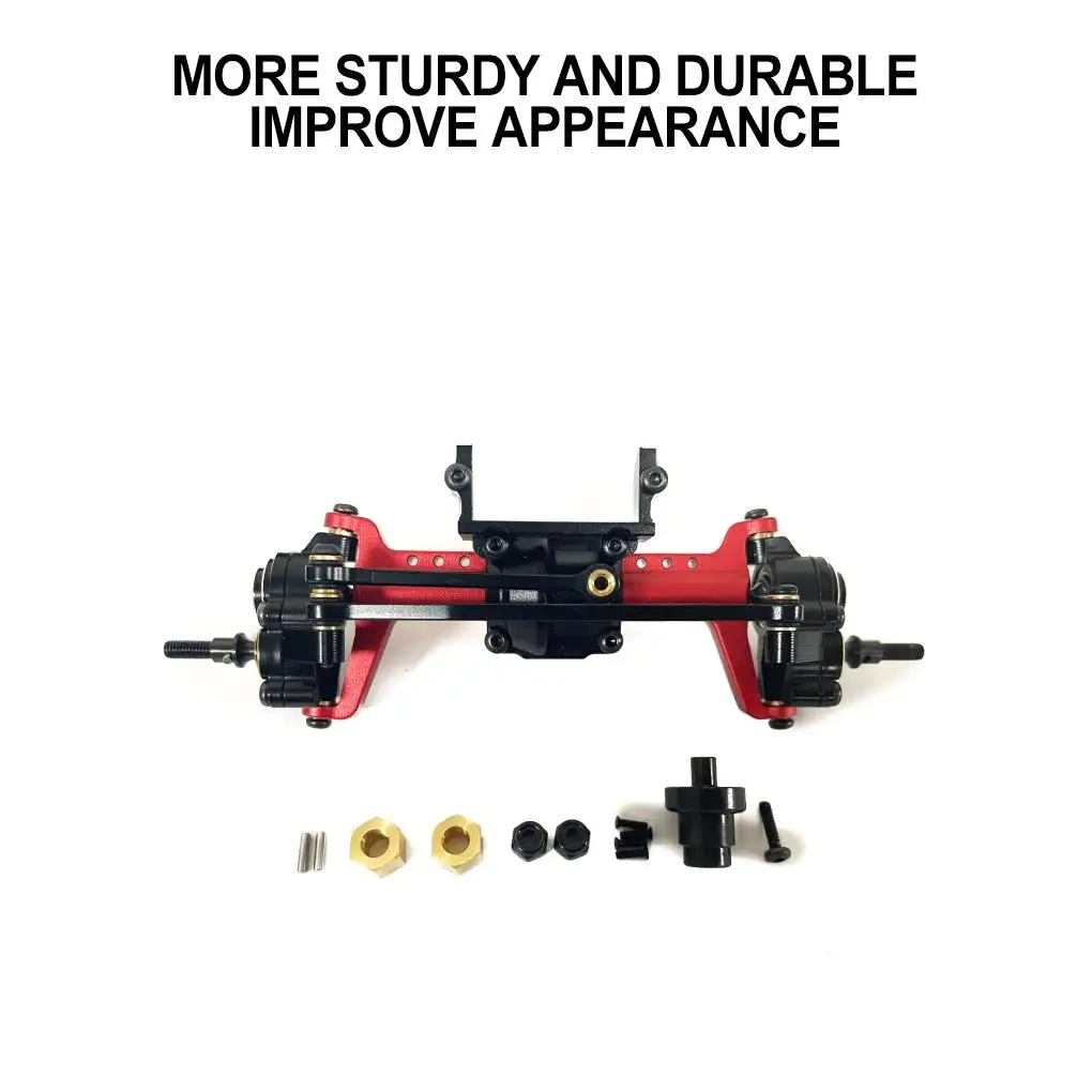 1개 1/24 프론트 액슬 RC 업그레이드 부품 알루미늄 합금 더 나은 안정성 RC 프론트 액슬 FMS FCX24 RC 자동차 부품 RC 자동차 액세서리