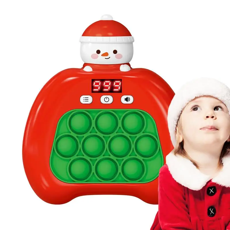 

Snowman Design 4 Modes Quick Push Game Console Breakthrough Puzzle Pop Game Machine Whack Mole Game Fidget Educational Toys