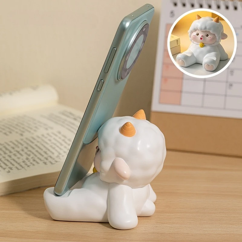 Cute Sheep Phone Holder For iPhone Cartoon Desktop Decoration Creative Crafts Tablet Stand Cute Unique Birthday Friend Gift ﻿