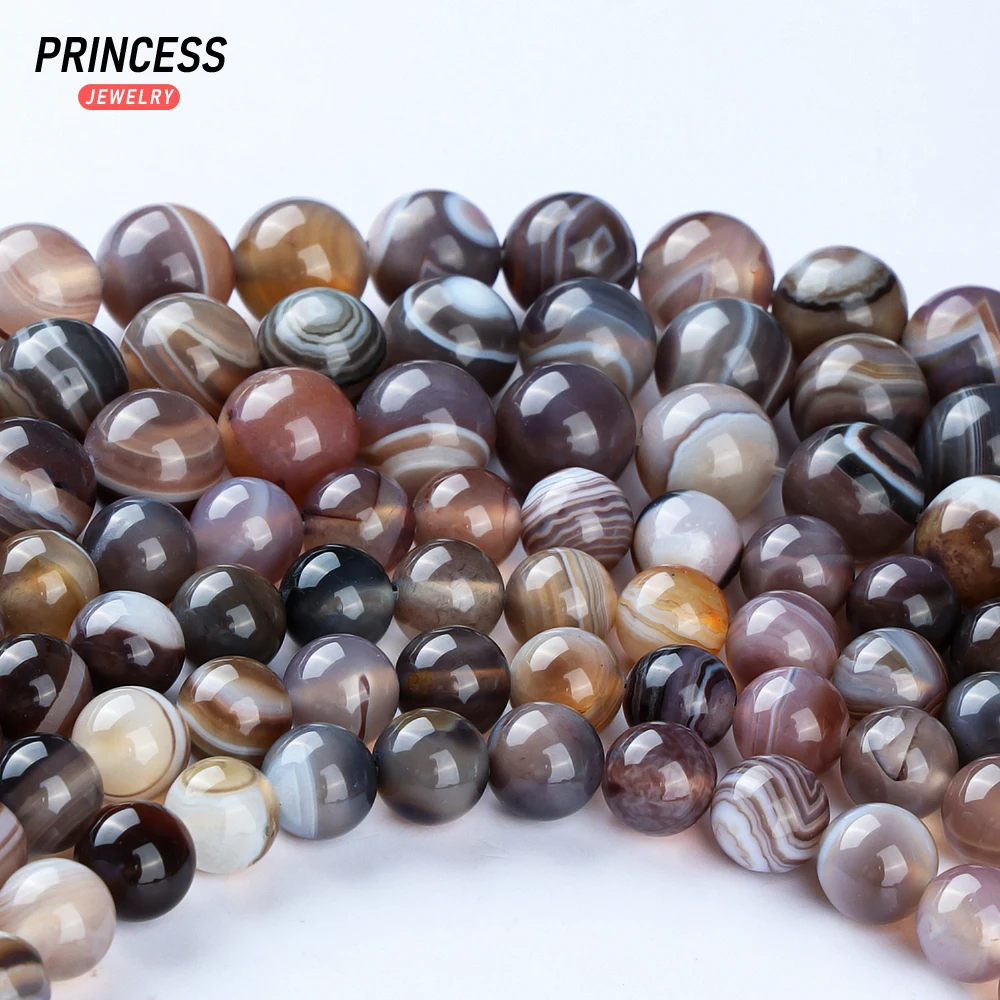 A++ Natural Botswana Agate Sardonyx Loose Beads for Jewelry Making Bracelets Necklace Stone Beads DIY Accessories 6 8 10mm