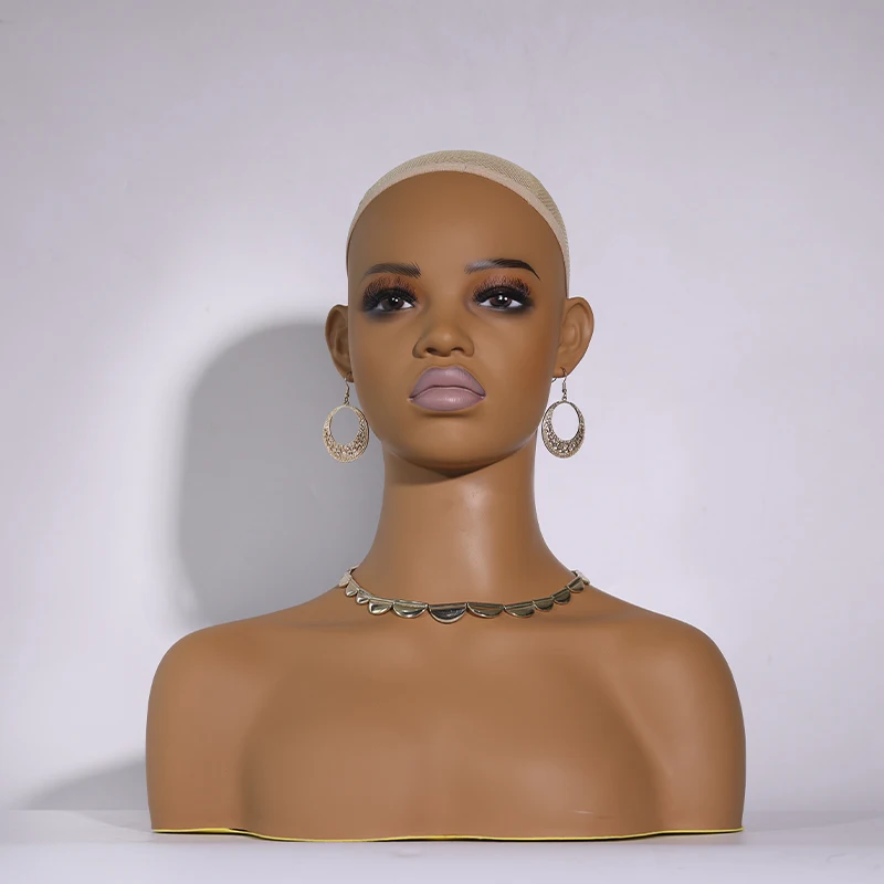 Makeup Mannequin Wig Head With Shoulders Beauty Accessories Display Model Mannequin Head With Bottom Cover Put On Tripod Stand