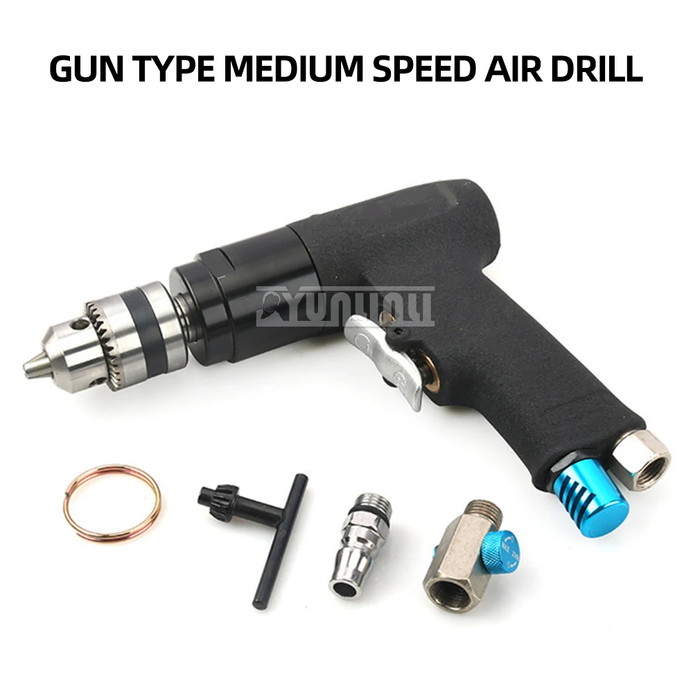 1.5-10mm Pneumatic Drill High-speed Cordless Pistol Type Pneumatic Gun Drill Reversible Air Drill for Hole Drilling 2025 NEW