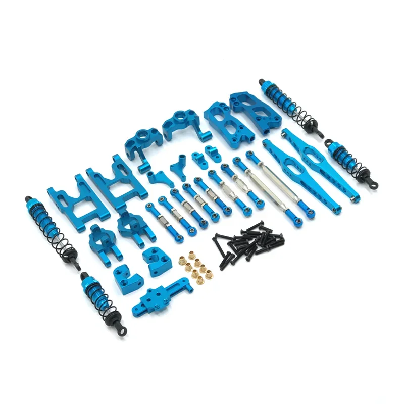 Para WLtoys RC Car 12427 12428 12423 FY-03 Peças modificadas de metal, kits de atualização como grupo de direção, feixe principal, assento C, etc.