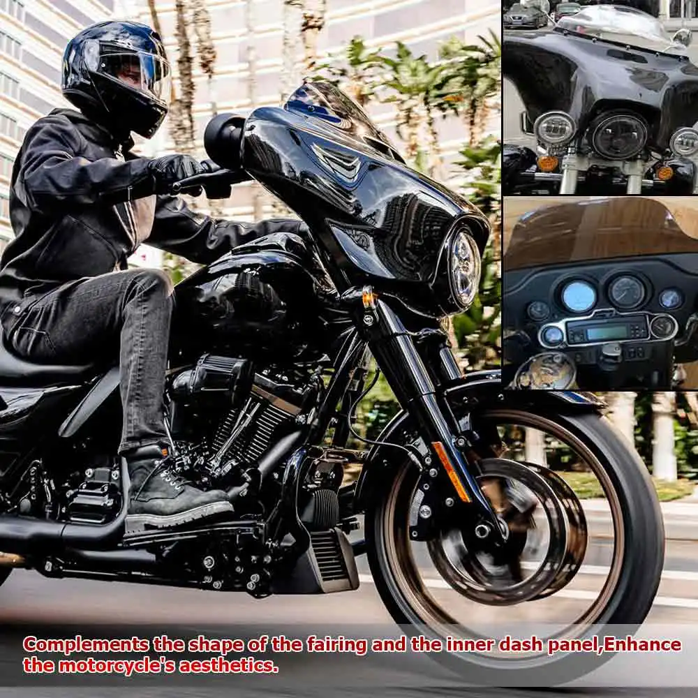 لدراجة نارية Harley Touring Electra Street Tri Glide FLHTK FLHX 2014-2024 مقاس 9 بوصة هدية للزجاج الأمامي منحرف الرياح #6