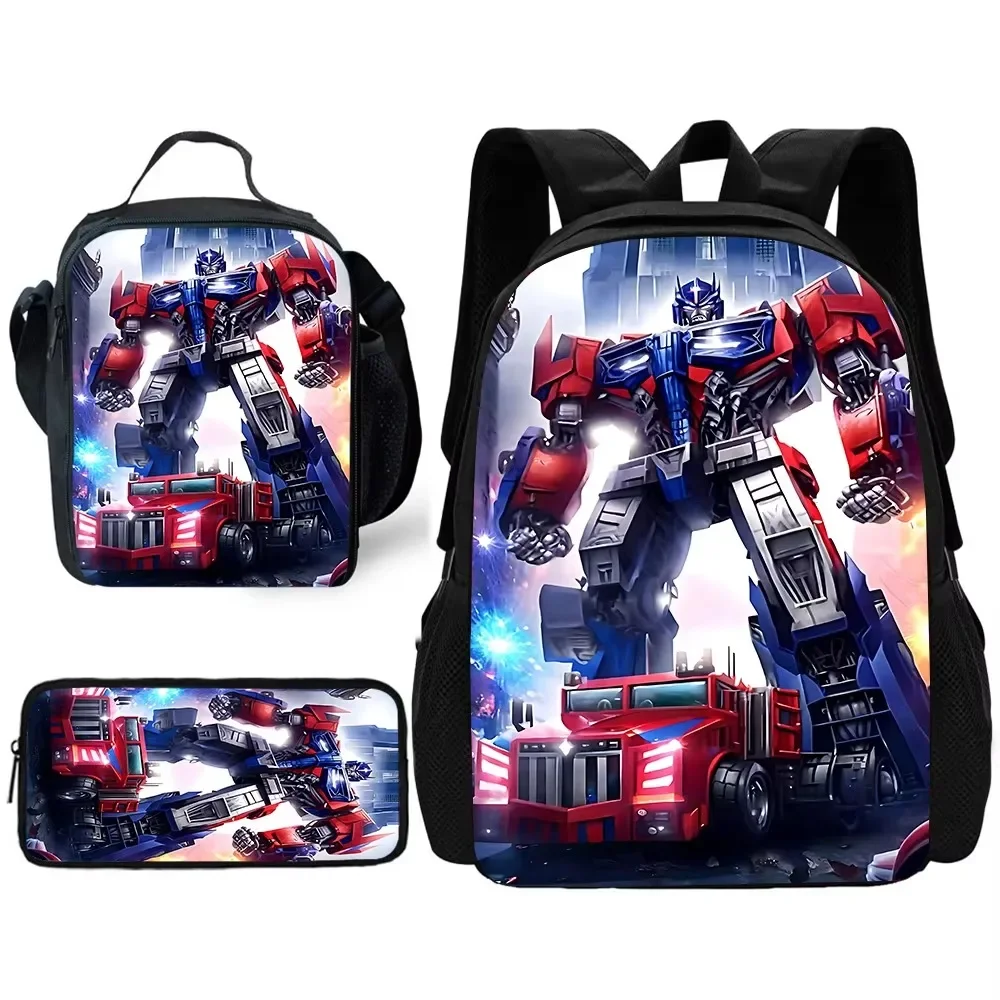 

Детский школьный рюкзак T-Transformers с сумками для обеда, сумками-карандашами, школьными сумками для мальчиков и девочек, лучший подарок