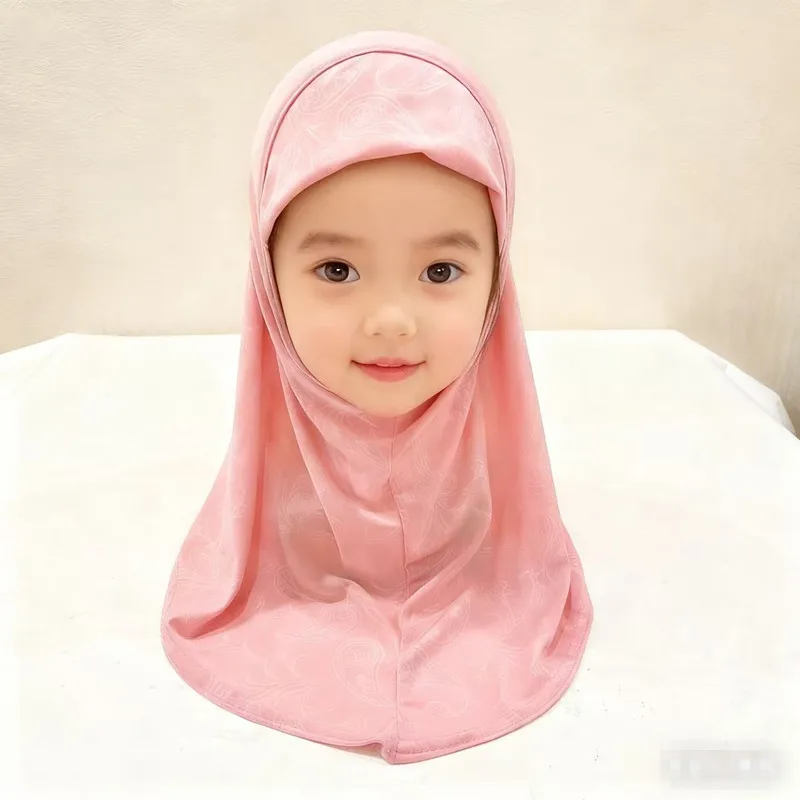 

Головной убор с узором кешью для маленьких девочек, шарф, шапка от 2 до 6 лет, мусульманская повязка на голову, мягкая, удобная и универсальная, милая детская повязка на голову, аксессуар