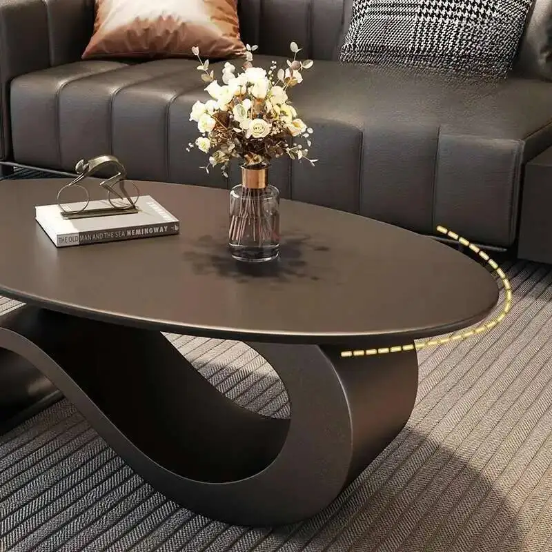 

Italian Luxury Coffee Table Oval Art Modern Minimalist Living Room Household Side Coffee Table Corner Stolik Kawowy Furniture