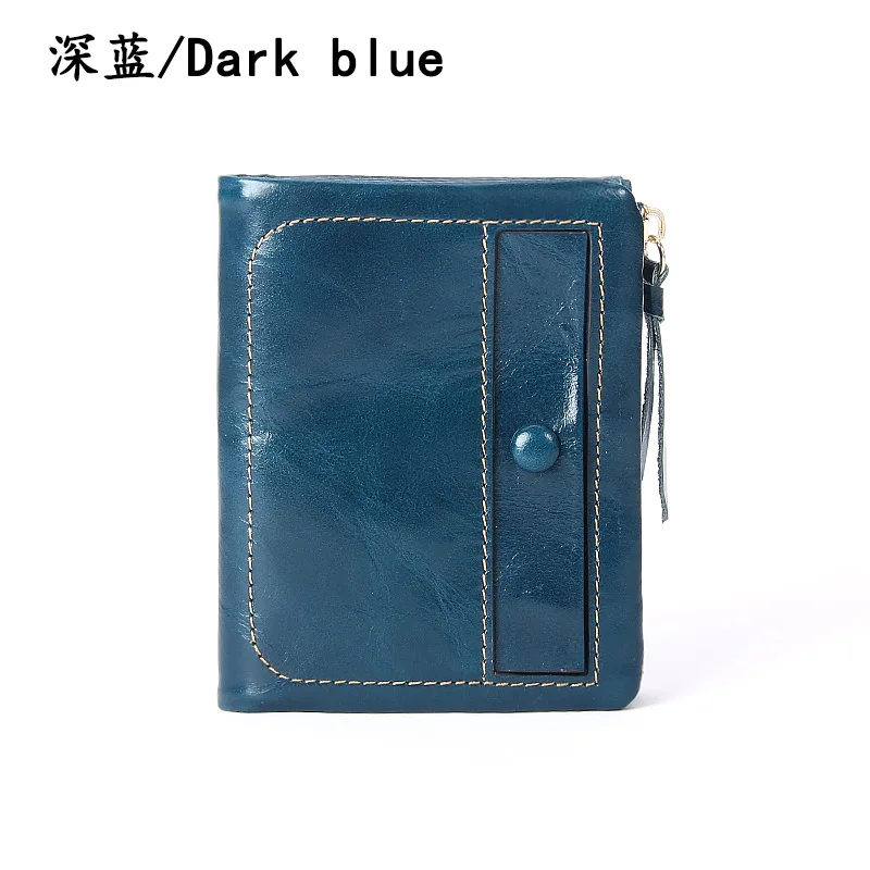 J2516 Vintage Exquisite First Layer Upper Grain Cow Leather Lychi Pattern Men Zipper Coin Purse Genuine Cowhide Lady Mini Wallet