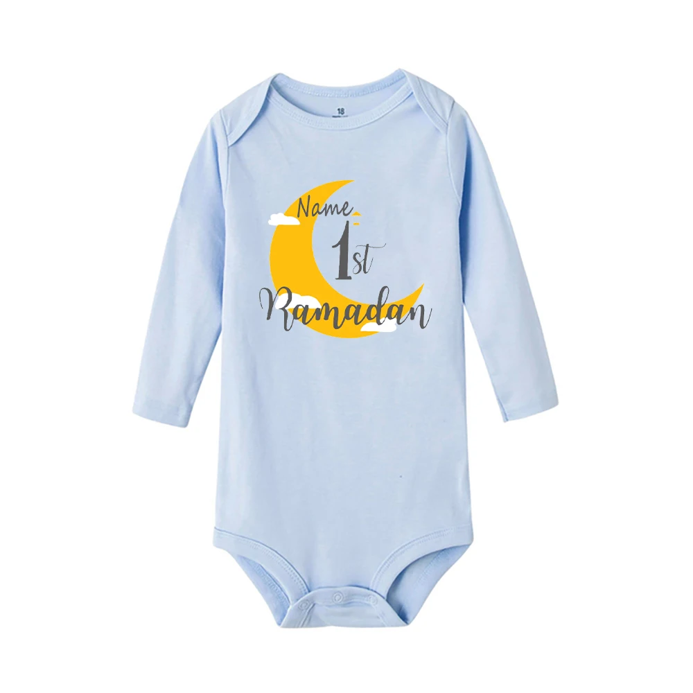 Personalised My First Ramadan Newborn Grow Long Sleeve Romper  Newborn Toddler  Name Customize Girl or Boy Eid Gifts Custom Made