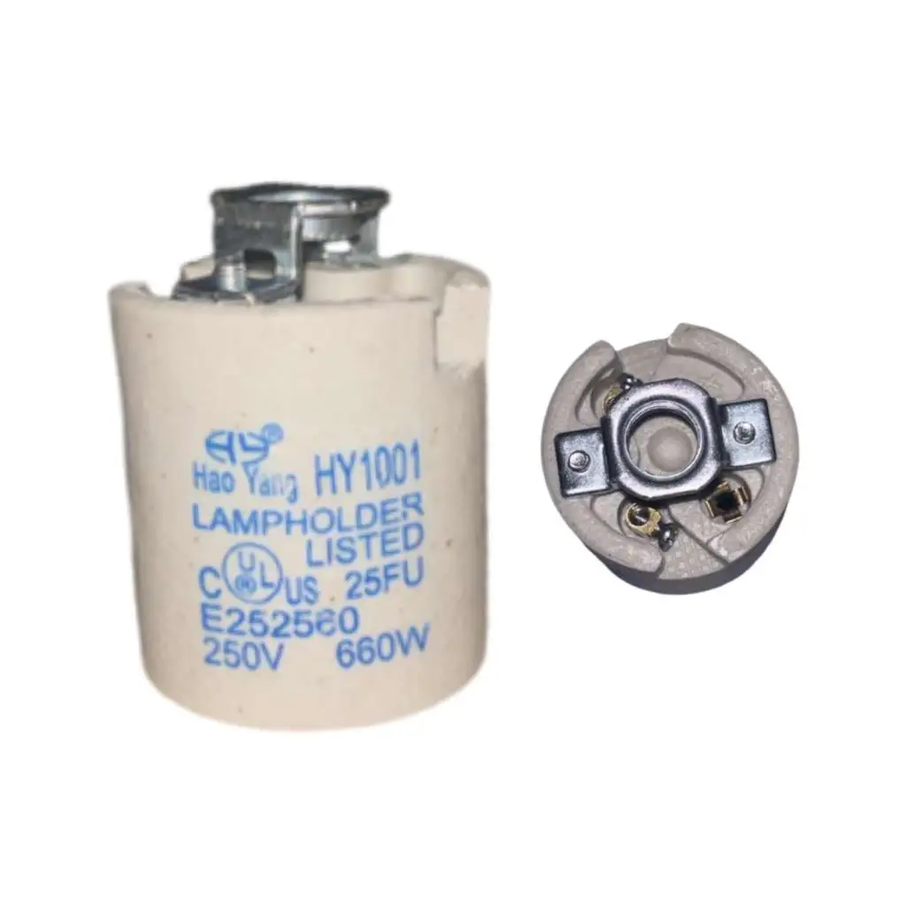 High Temperature Ceramic Lamp Holder E27 Lighting Socket No Weld Install for Home Fixture Replacement