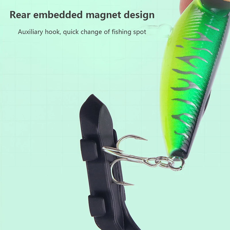 Magnetic Fixed Lure Jig Hooks Holder With Rubber Rings Automatic Lures Hook Keeper Holder Prevent Scratching For Outdoor Fishing