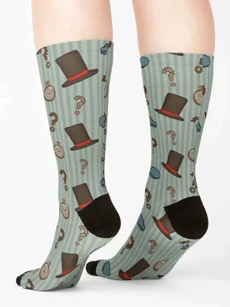 Professor Layton Repeated Pattern (Green) Socks cotton sports stockings christmas gifts Climbing Socks For Man Women's