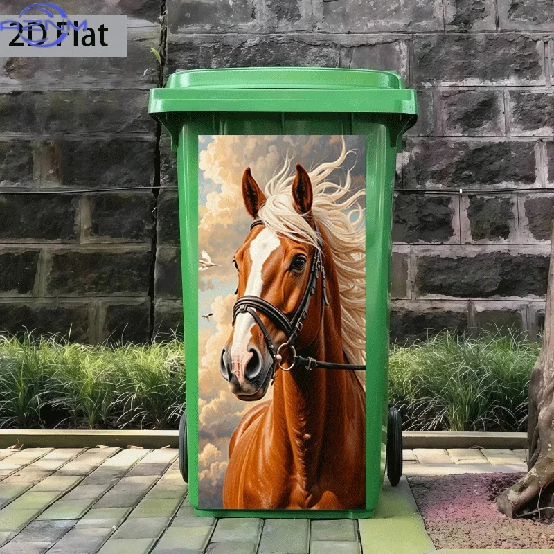 2D Flat Printing 1pc Trash Can Sticker 