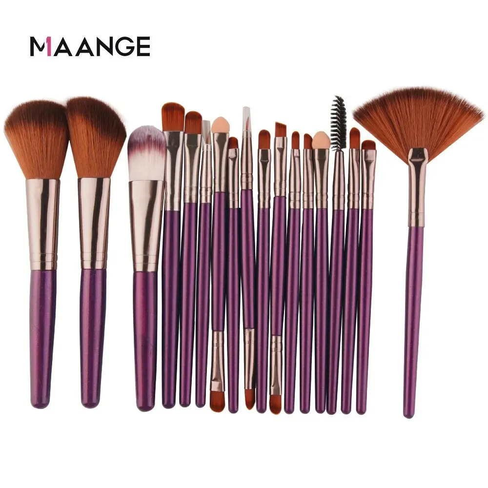 MAANGE 18Pcs Makeup Brushes Set Multifunctional Brush Powder Eyeshadow Make Up Brush With Portable PU Case Beauty Tools