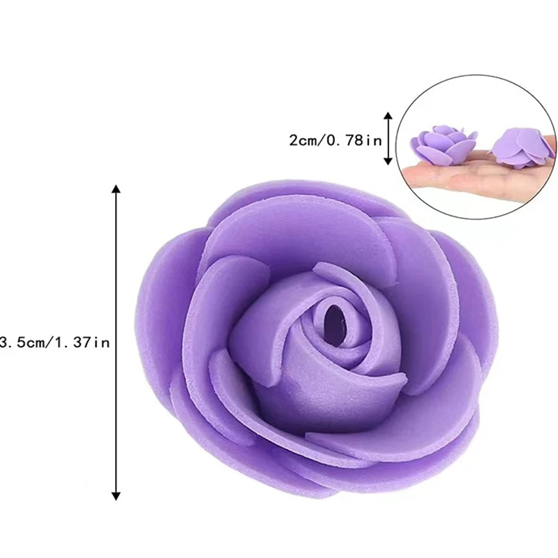 50~500Pcs 3.5cm PE Foam Rose Head Artificial Flower For Wedding Birthday Party Home Decor DIY Bear Rose Valentines Day Gifts