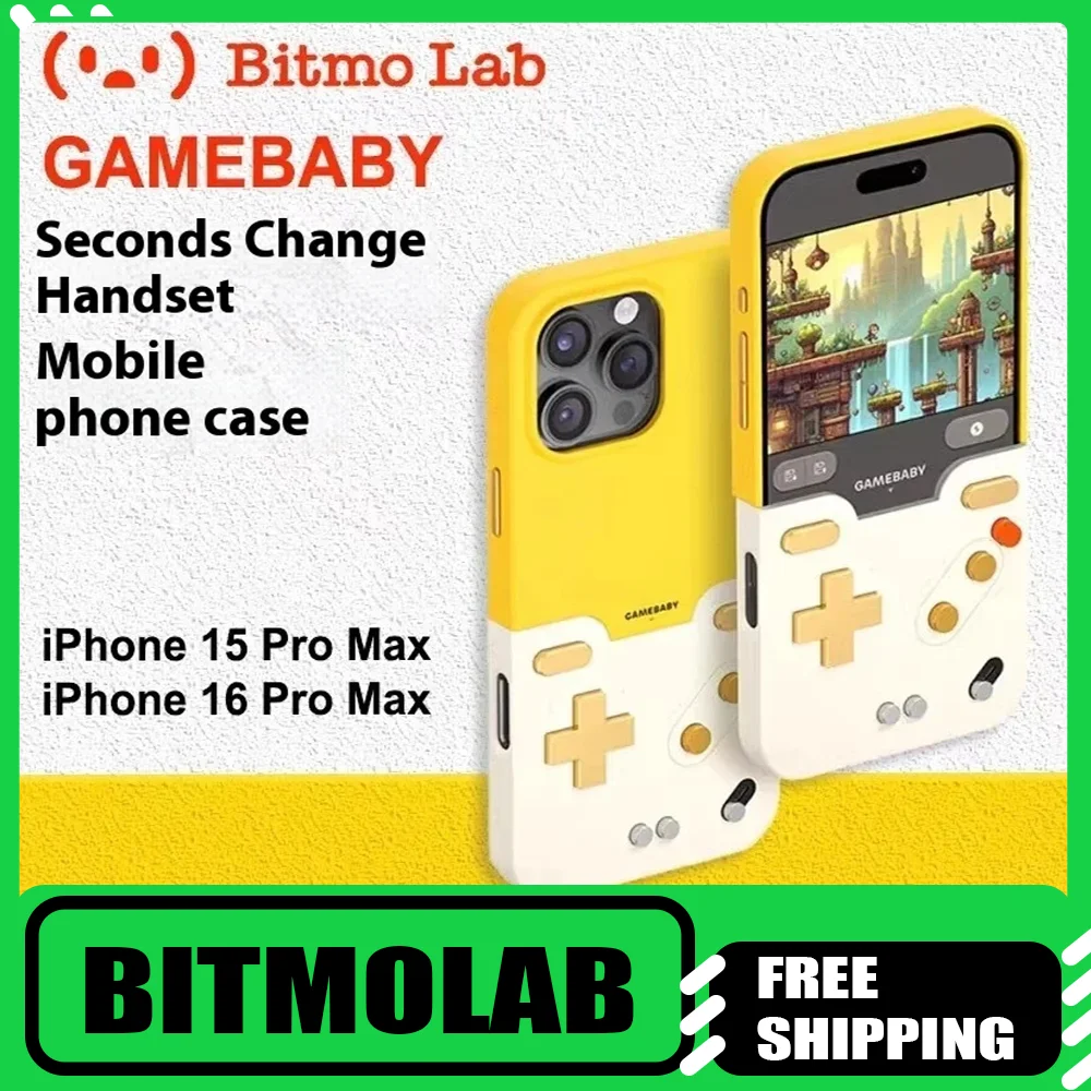 

Чехол для телефона Bitmolab GAMEBABY с поддержкой GB GBC NES Key Custom для iPhone 15 16 Pro Max, игровые контроллеры, геймпады, чехол для телефона