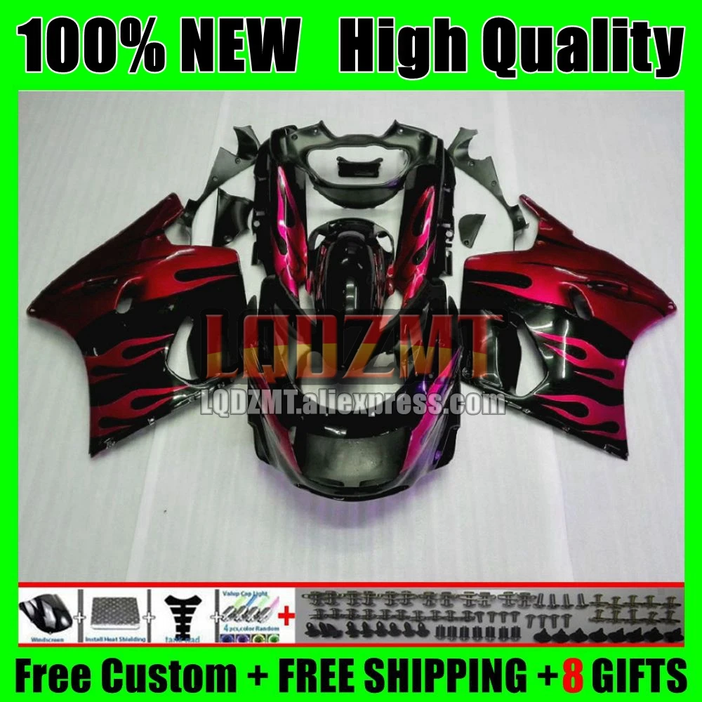 Red Flames ZZR1100 For KAWASAKI NINJA ZX-11R ZX11R 93 94 95 96 65No.0 ZX11 ZZR 1100 ZX 11R 1997 1998 1999 2000 2001 Fairings