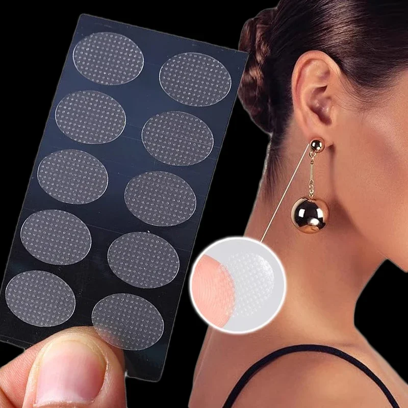 100 Sheets Invisible Earrings Stabilizers Ear Holes Protective Waterproof Patches Earrings Support Patches for Earrings