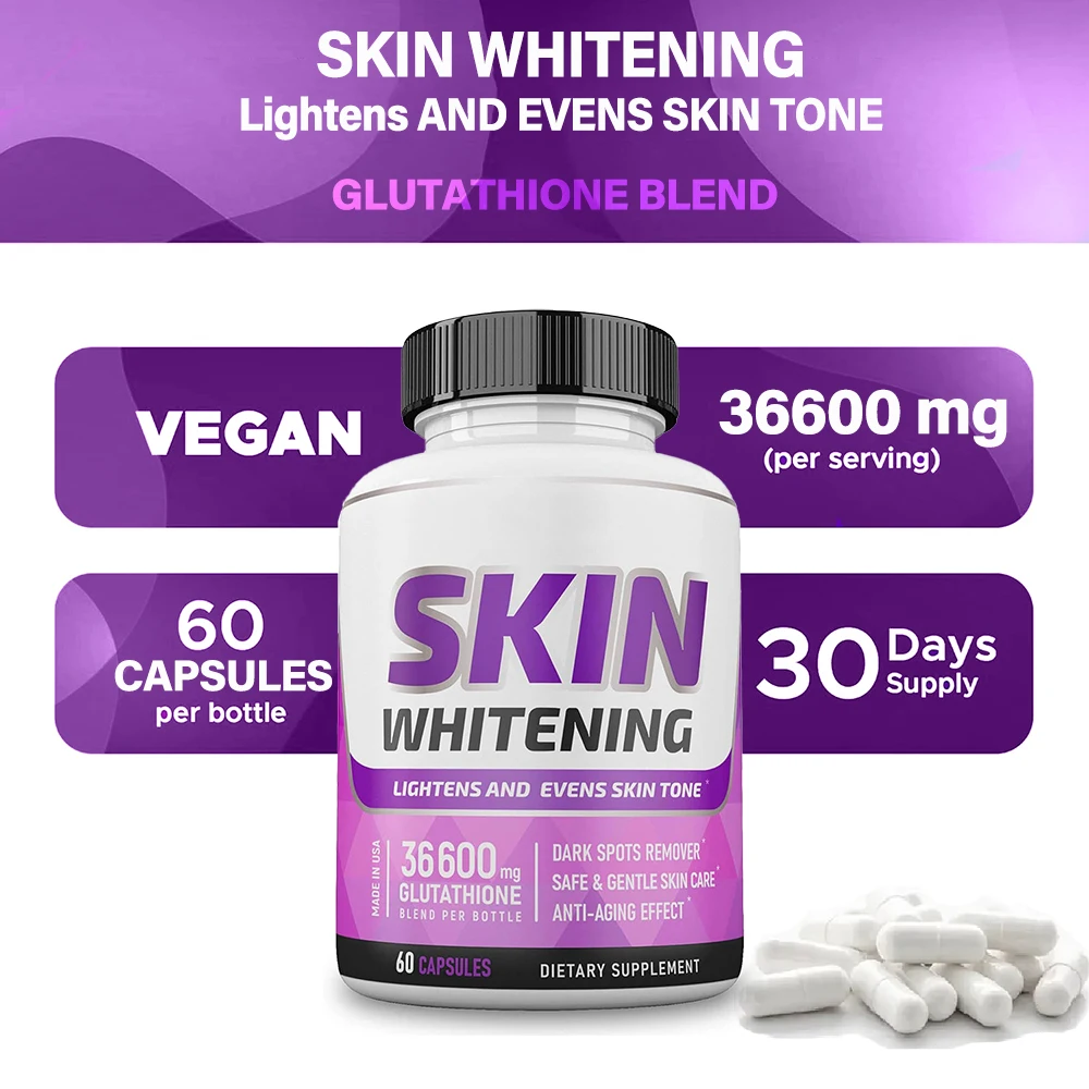 

Glutathione Whitening Pills Skin Lightening Pills - Skin Whitening Supplement - for Dark People & Anti Aging & Dark Spot Remover