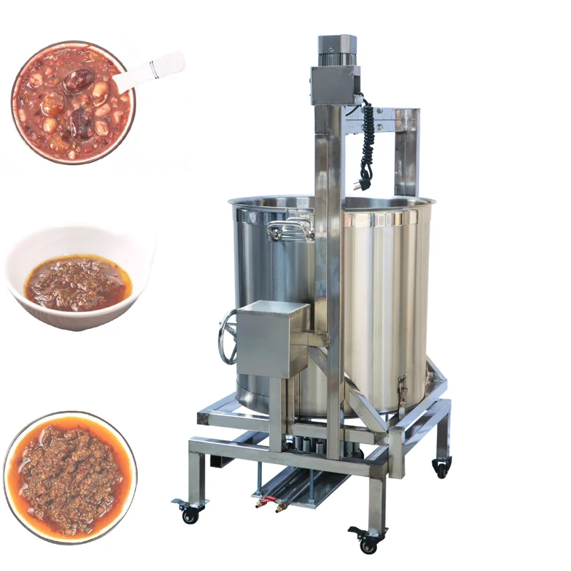 

220V Stir-fry Machine Automatic Small Hot Pot Bottom Material Mixer Pot Boil jam Sauce Chili Sauce Fried Stuffing Frying Machine