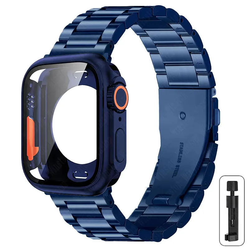 

Metal Case + Titanium Bracelet for Apple Watch 45mm 44mm Full Protective Cover for iWatch Series 9 8 7 6 SE 5