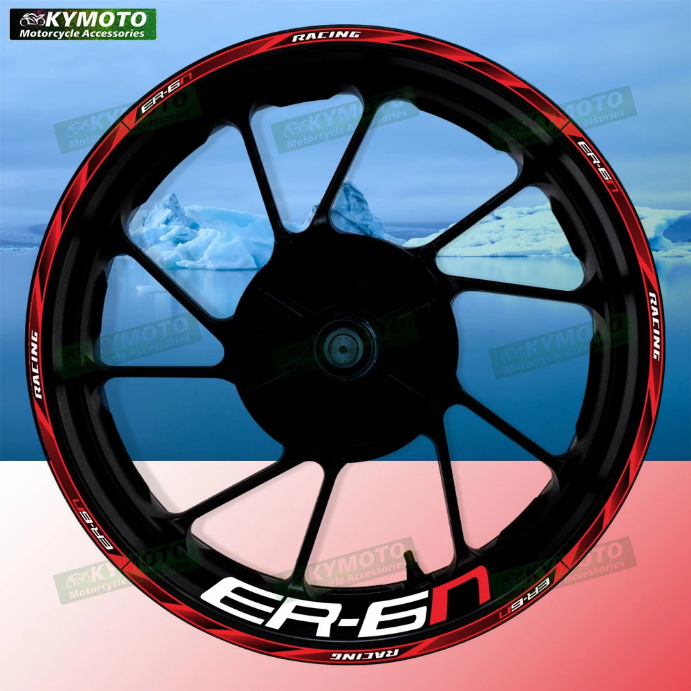 For ER-6N ER6N motorcycle accessories 17 inch front and rear wheel decals fairing wheel hub modified reflective stripe stickers