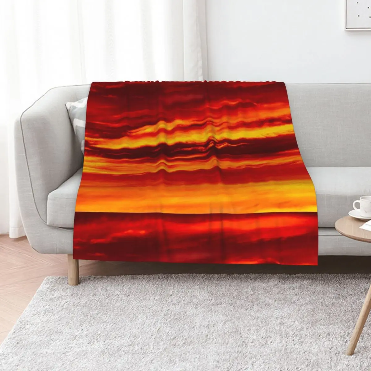 

Sunset orange texture Throw Blanket bed plaid Luxury Thicken Sofa Camping Blankets