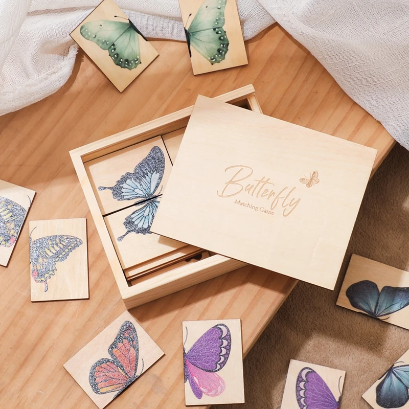 

18 шт./компл., детская деревянная игрушка-головоломка, игра на бабочке, соответствующая цвету и форме, головоломка для новорожденных, игрушка для раннего образования, подарок