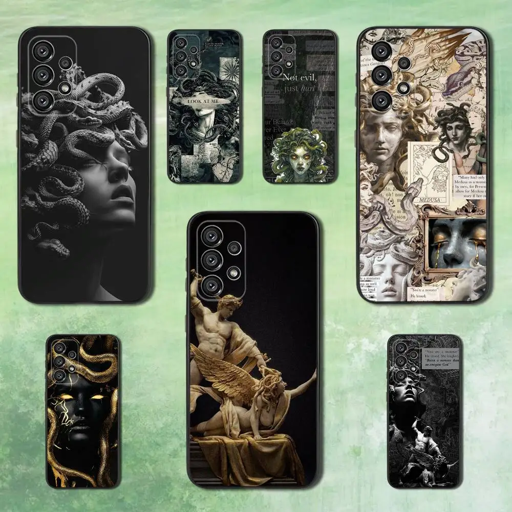 

Greek Mythology Art Medusa For Samsung Galaxy A53,31,52,72,41,22,73,32,71,Note,J7,8,9,5G Soft Black Silicone Phone Case