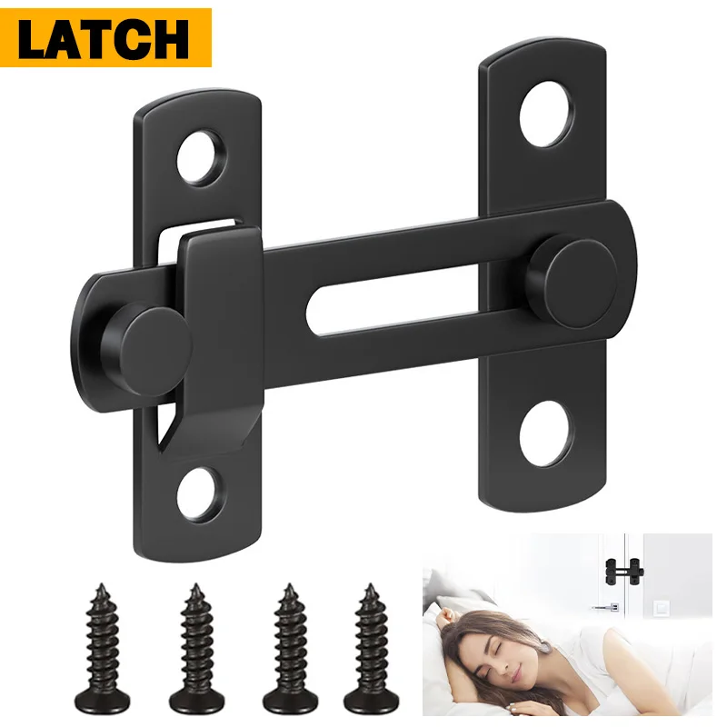 Stainless Steel Sliding Barn Door Lock Latch to Sliding Window Sliding Barn Door for Closets Multi-functional Door Bolt Latch