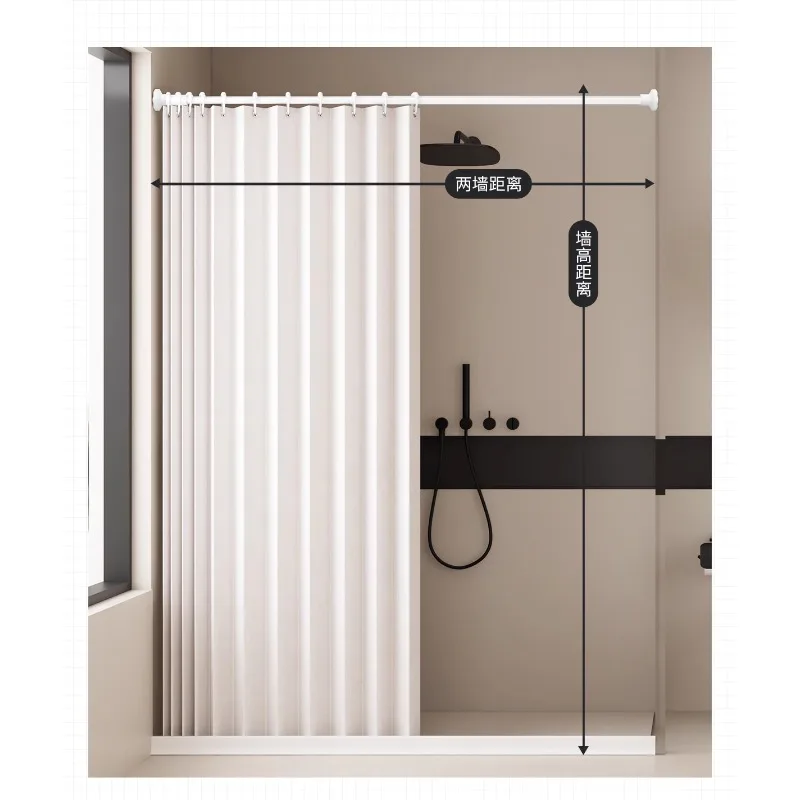 

Bathroom folding shower curtain Toilet invisible hanging curtain Dry and wet separation partition curtain
