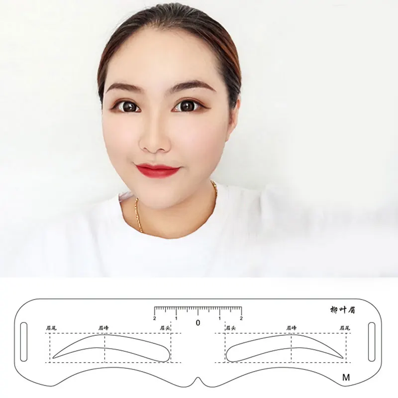 6 Stück Set DIY Schablone Formung Augenbrauen Shaper Kosmetik Werkzeug Stirn Definer Augenbrauen Stempel Karte weiches Lineal wieder verwendbare Make-up-Produkte