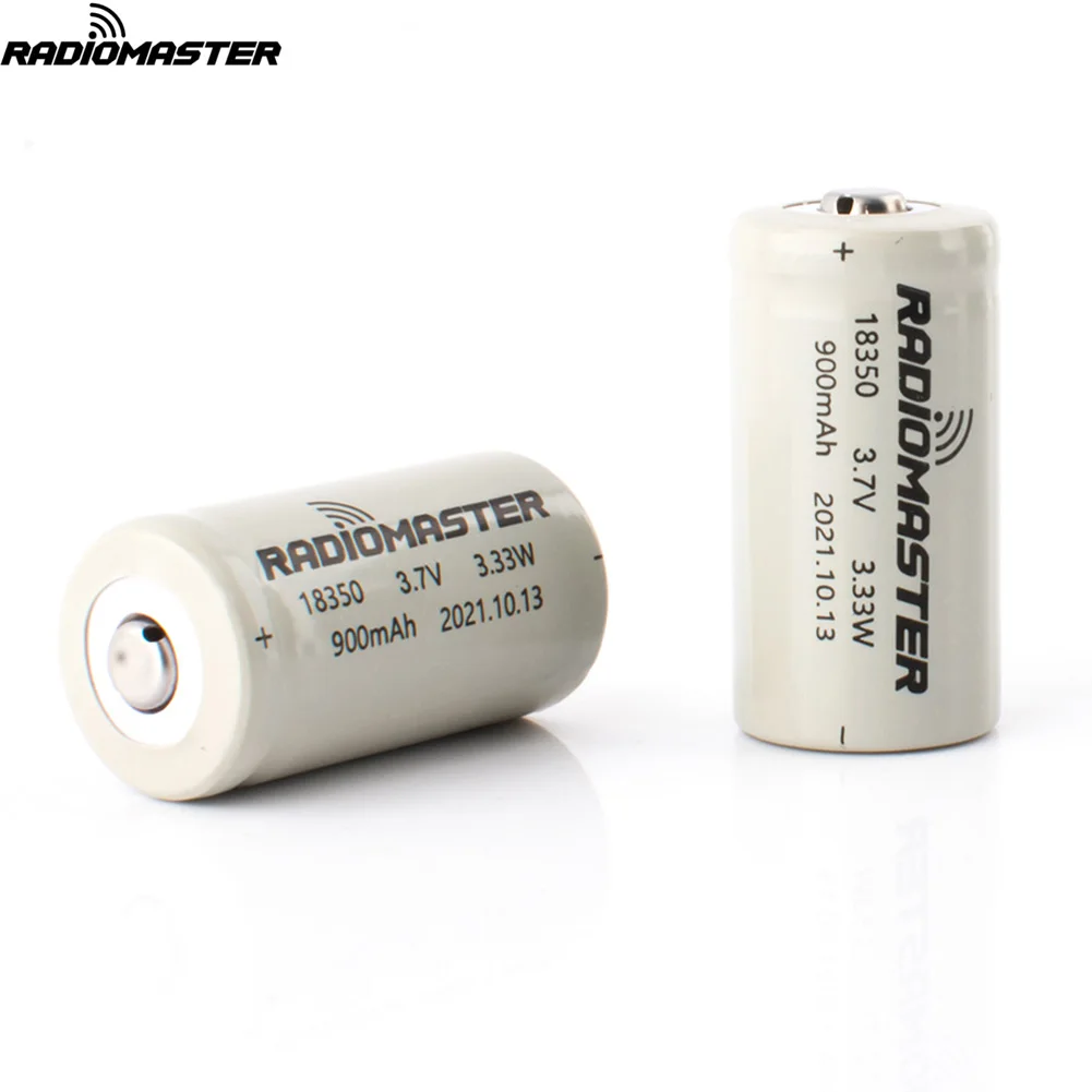 Batteria agli ioni di litio da 2 pezzi 3.7V 900mah 18350 per trasmettitore RadioMaster Zorro
