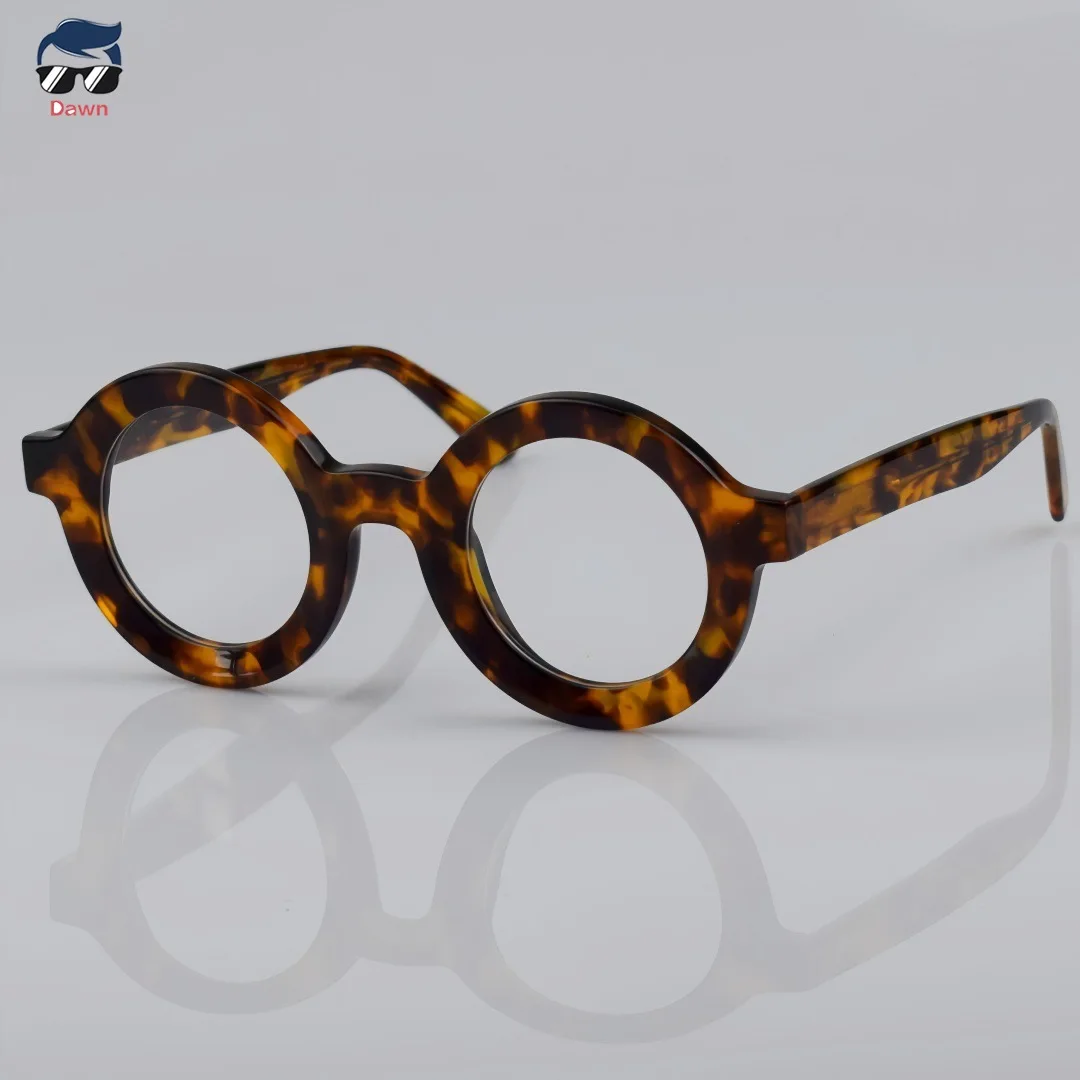 2025 Niche Round Eyeglass Frames  Prescription Lenses Available Retro Unisex Acetate Glasses for Natural Look