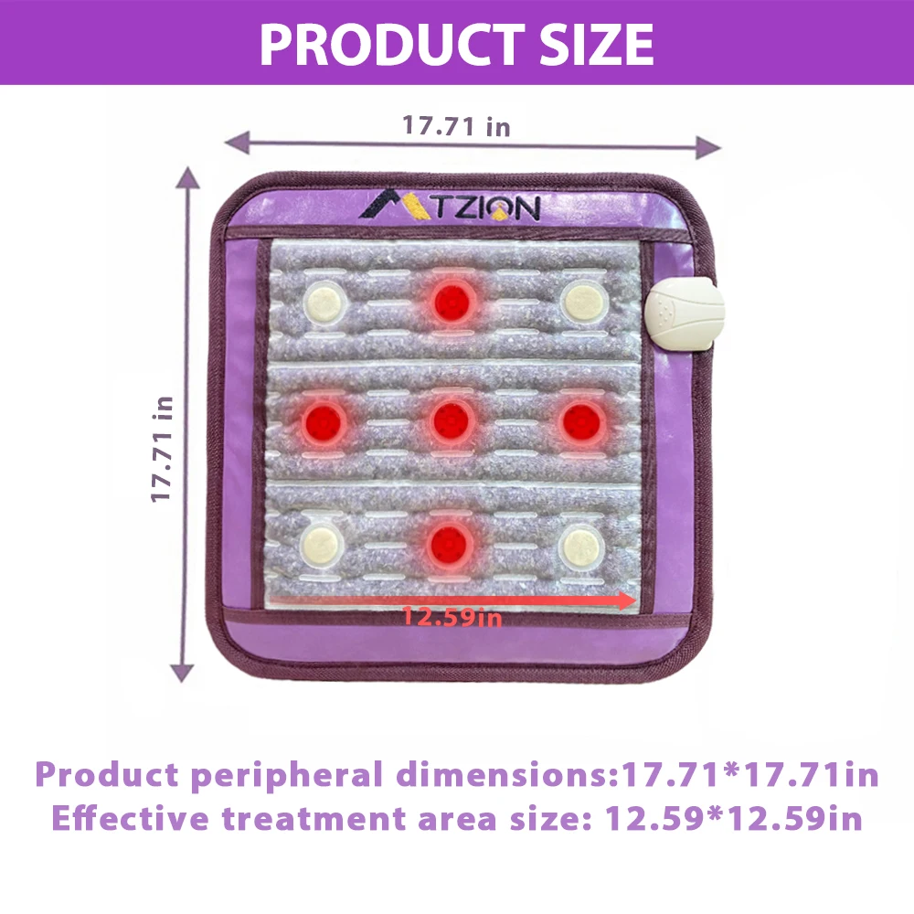 EstherQueen Far Infrared Heat Pad,Small Crystal Negative Ion Pad,Biological Amethyst,Ceramic Tourmaline Help Treat Body Fatigue