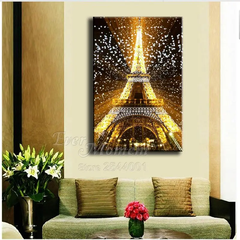 Ever Moment Diamond Painting 5D DIY Full Square Drill Light Tower Star Picture Of Rhinestone Diamond Embroidery Decor ASF1645