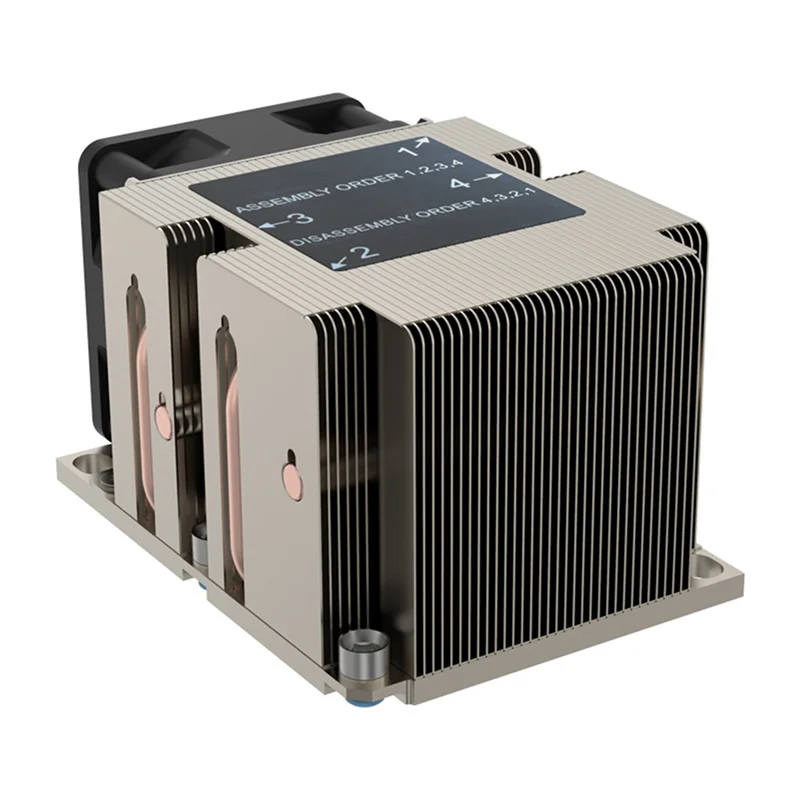 AA60-2X LGA3647-2U-R83 Pendingin 240W untuk Lga 3647 Radiator Tipe Sempit 2U Heat Sink 4 Pipa Panas Kipas Pendingin Tiup Samping