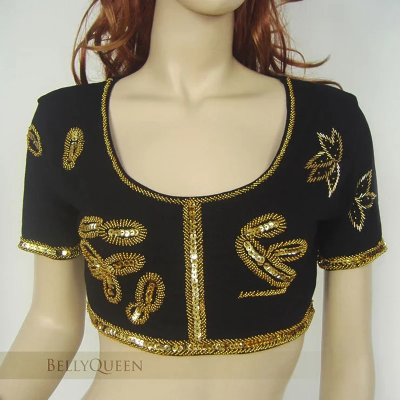 Women Belly Dance Top Belly Dance Costume Sequins Beads Bra Top Vest Blouse Yoga Top 10 Colors