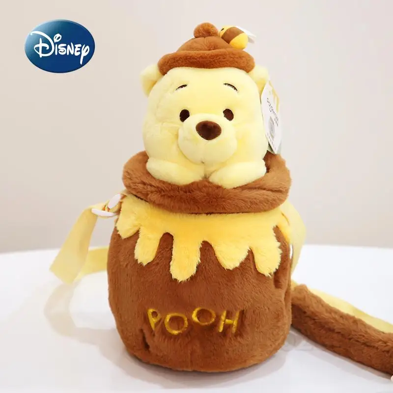 Disney Pooh Bear New Plush Crossbody Bag Luxury Brand Original Mini Women\'s Bag 3D Cartoon Girl One Shoulder Crossbody Bag