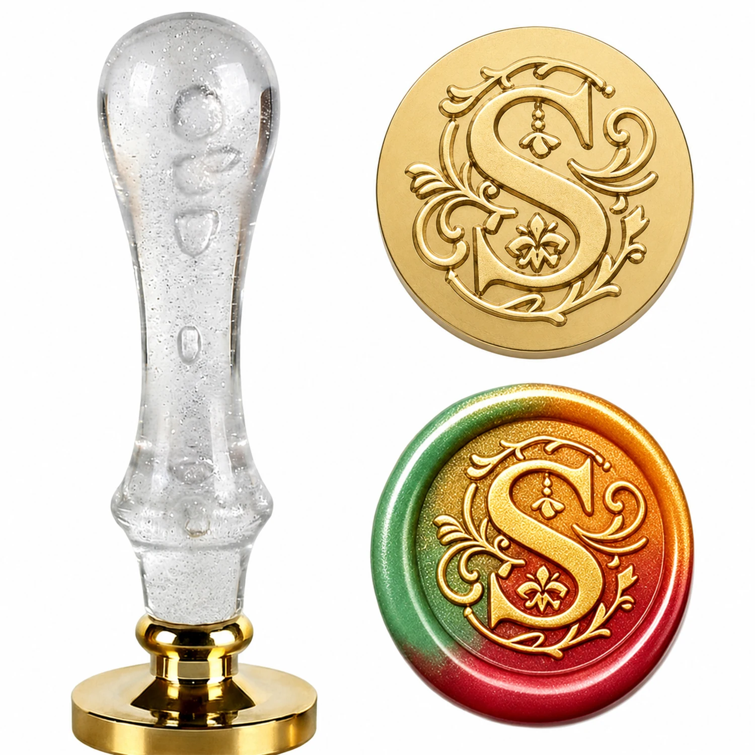 Sceau de cire à 26 lettres, tête en laiton de 25 mm avec poignée à bulles blanche, sceau de cire pour invitations de mariage, cartes d'anniversaire, enveloppes