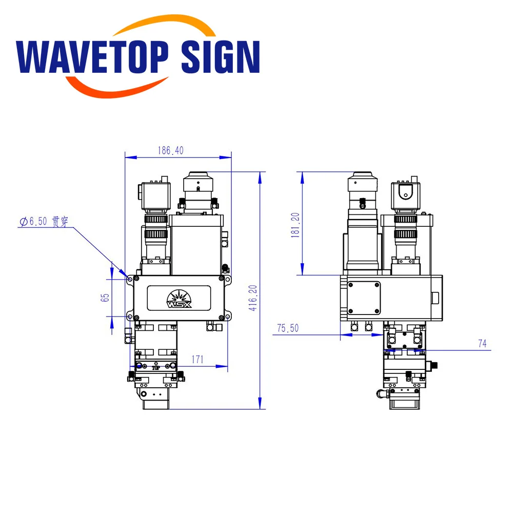 WaveTopSign WSX سوينغ لحام رئيس ND60B 4KW-6KW QBH موصل كوليميون عدسة F100/150 مللي متر البعد البؤري 200/250/300 مللي متر