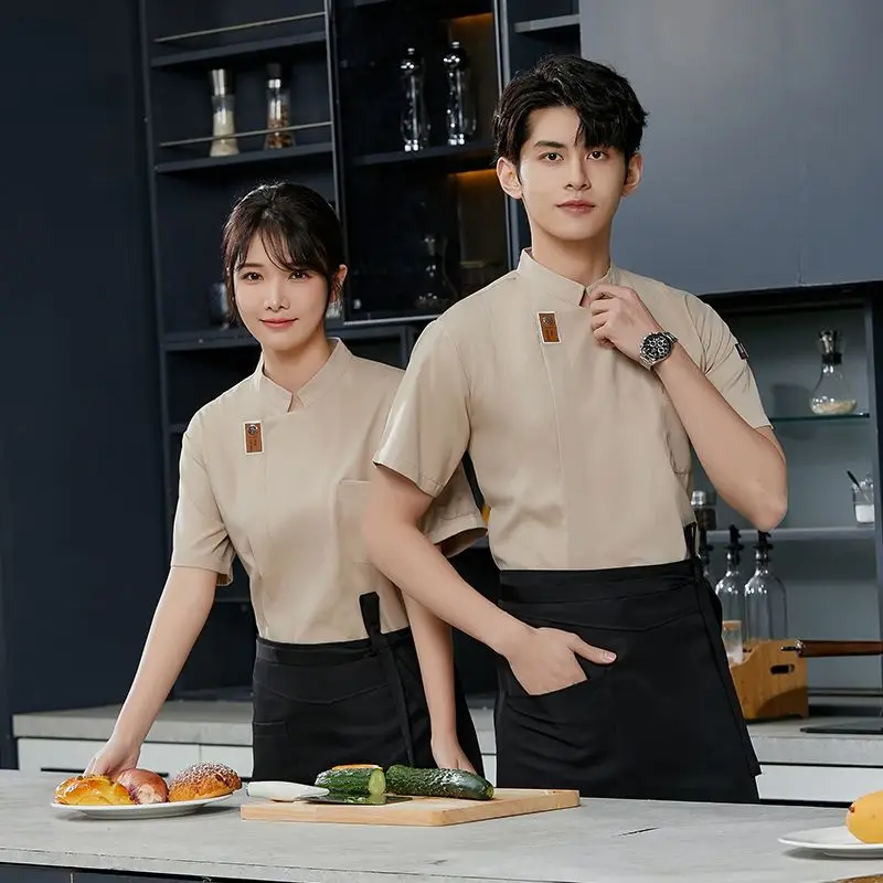 블랙 셰프 재킷 반팔 요리사 셔츠 스시 긴팔 셰프 유니폼 베이커리 레스토랑 웨이트리스 웨이터 유니폼 상의 여성용