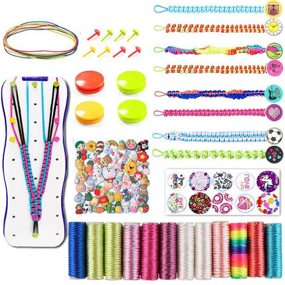 DIY Hand Rope Braider Set Bracelets Rope Weaver Kit Bracelet Maker Set Adjustable Colorful Handmade Bracelets Handicrafts