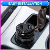 AR-QC 3.0 Dual USB Car Charger Socket 12V/24V USB Charger With Contact Switch For Boat Motorcycle Truck Golf Cart