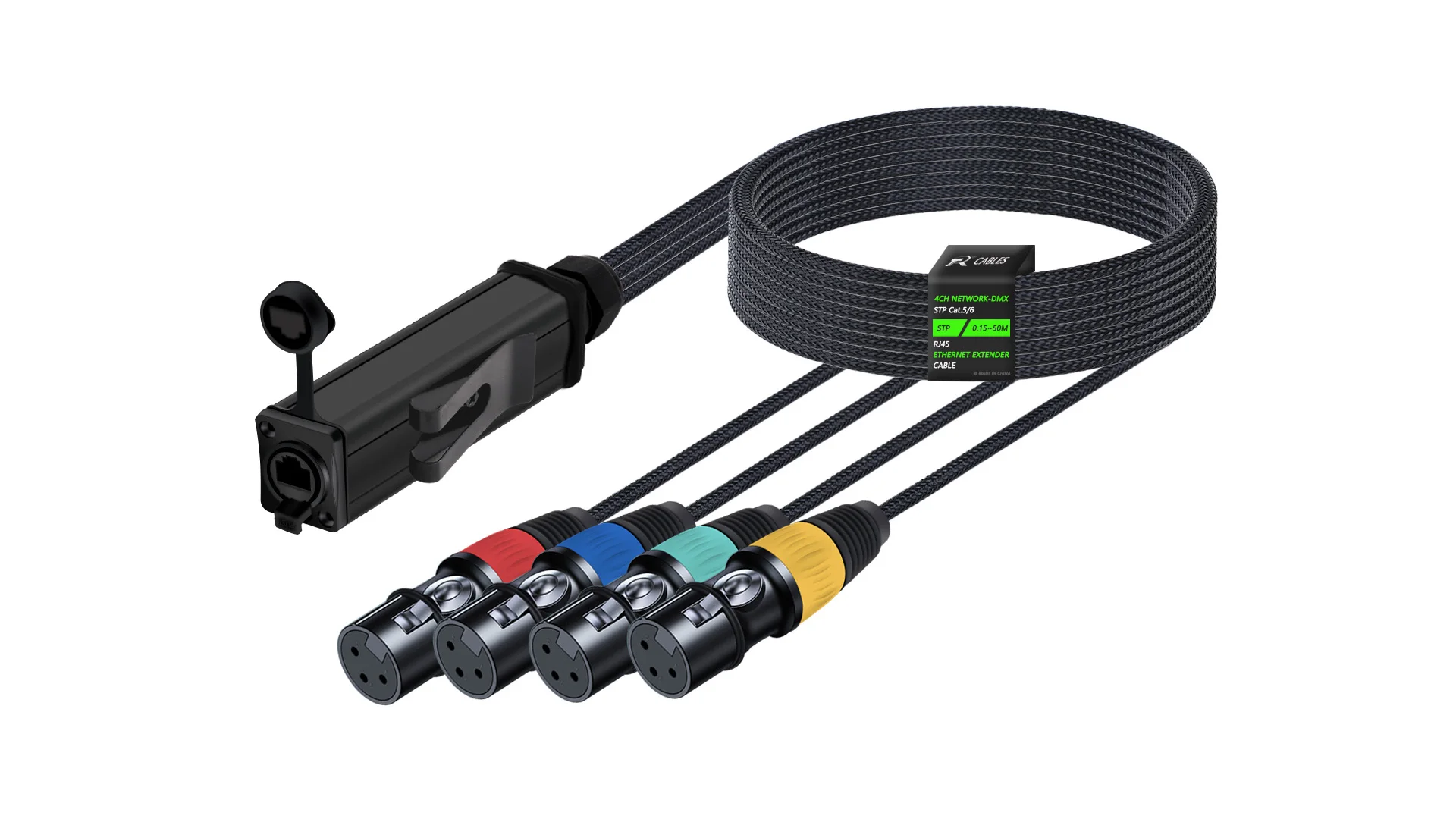 4-Kanal-Multi-Netzwerkempfänger über Ethercon-Kabel, XLR-Extender für Bühnenbeleuchtung, Aufnahmestudio, XLR-Kanal über Cat5/6-Kabel – Detail 9